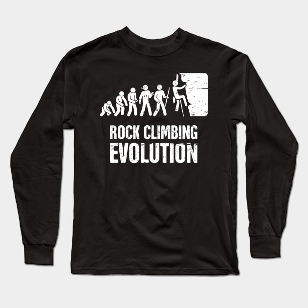 Rock Climbing Evolution Long Sleeve T-Shirt by MeatMan